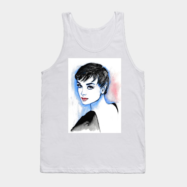 Audrey Hepburn Tank Top by Svetlana Pelin